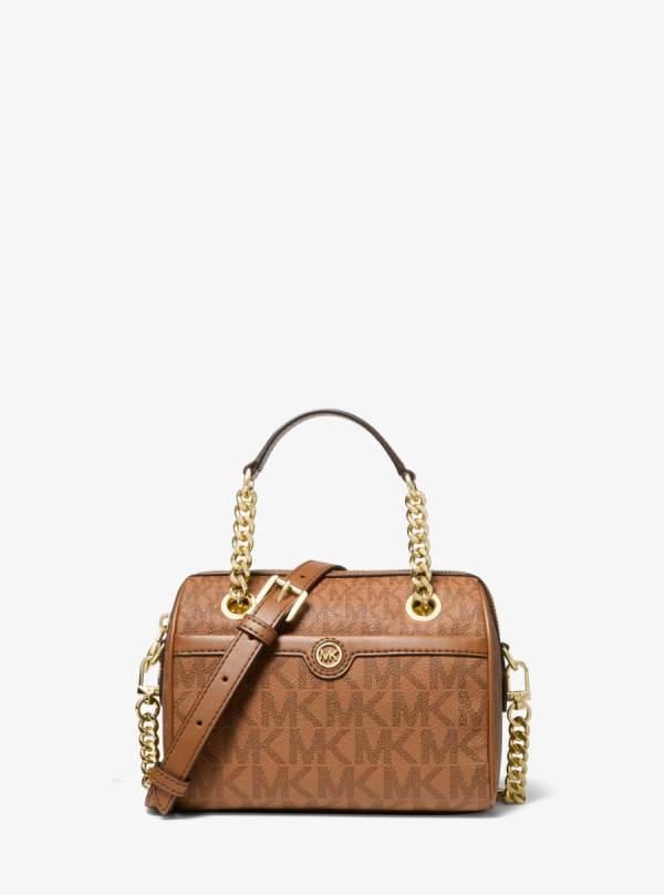 Damske Satchel Taske Michael Kors Blaire Extra-Small Logo Hnede - Kabelky Michael Kors Sleva | GUFDN-7893